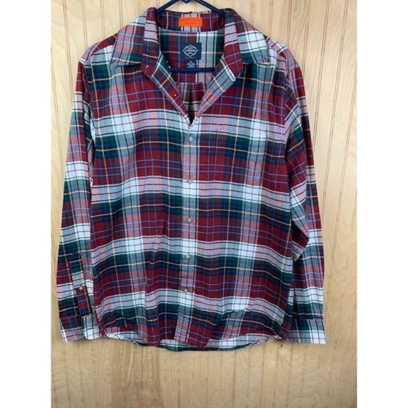 St Johns Bay Men Size Medium Button Down Shirt Long Sleeve Plaid Comfort… - Picture 1 of 4